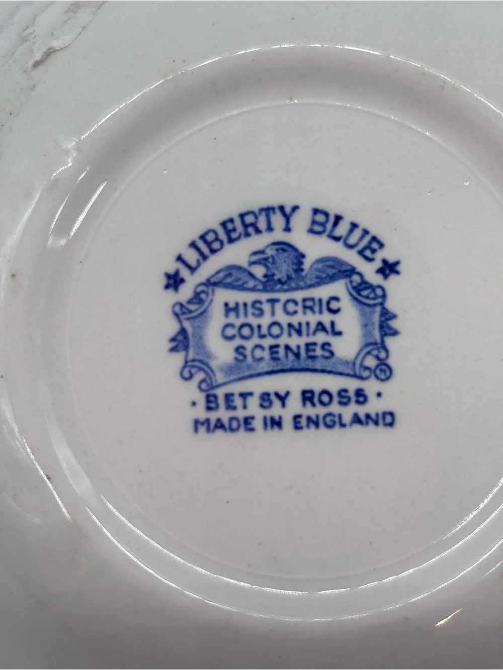 Vintage liberty blue Staffordshire ironstone Betsy Ross small bowl.